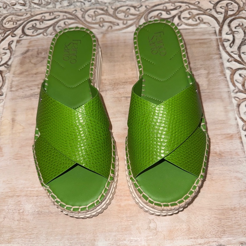 Franco Sarto Green Women's Slide Sandals